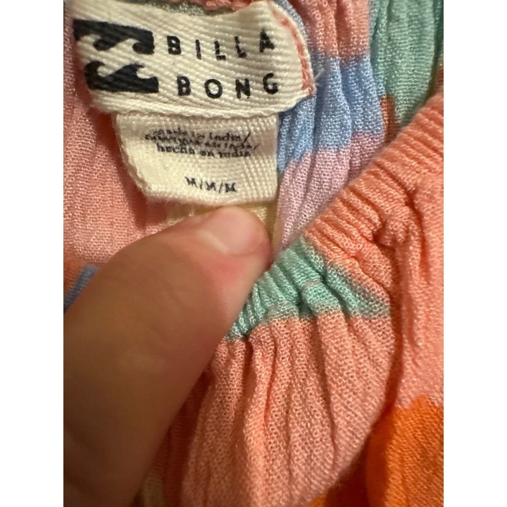 Billabong Keep Dreaming Floral Crinkle Smocked Crop‎ Top Boho Festival Beachy M